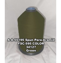 A-A-55195 Spun Para-Aramid Thread, Tex 30/4, Size 70, Color Green 34127