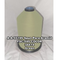 A-A-55195 Spun Para-Aramid Thread, Tex 30/4, Size 70, Color Green 34414 