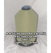 A-A-55195 Spun Para-Aramid Thread, Tex 30/4, Size 70, Color Light Gray Green 34417 