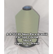 A-A-55195 Spun Para-Aramid Thread, Tex 30/4, Size 70, Color Light Gray Green 34424 