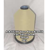 A-A-55195 Spun Para-Aramid Thread, Tex 30/4, Size 70, Color Sky 34554 