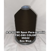 A-A-55195 Spun Para-Aramid Thread, Tex 30/5, Size 90, Color Sea Blue 35042 