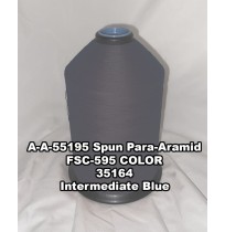 A-A-55195 Spun Para-Aramid Thread, Tex 30/3, Size 50, Color Intermediate Blue 35164 