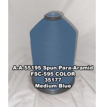 A-A-55195 Spun Para-Aramid Thread, Tex 30/3, Size 50, Color Medium Blue 35177 