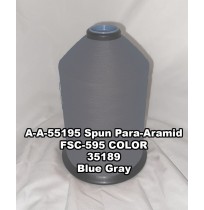 A-A-55195 Spun Para-Aramid Thread, Tex 30/4, Size 70, Color Blue Gray 35189