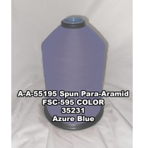 A-A-55195 Spun Para-Aramid Thread, Tex 30/2, Size 35, Color Azure Blue 35231 