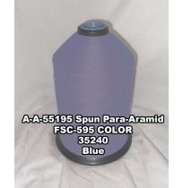 A-A-55195 Spun Para-Aramid Thread, Tex 30/2, Size 35, Color Blue 35240 