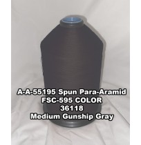 A-A-55195 Spun Para-Aramid Thread, Tex 30/4, Size 70, Color Medium Gunship Gray 36118 
