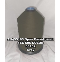 A-A-55195 Spun Para-Aramid Thread, Tex 30/4, Size 70, Color Gray 36152