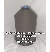 A-A-55195 Spun Para-Aramid Thread, Tex 30/4, Size 70, Color Neutral Gray 36173