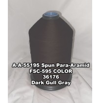 A-A-55195 Spun Para-Aramid Thread, Tex 30/4, Size 70, Color Dark Gull Gray 36176 