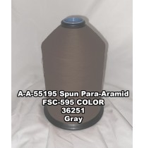 A-A-55195 Spun Para-Aramid Thread, Tex 30/4, Size 70, Color Gray 36251 