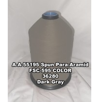 A-A-55195 Spun Para-Aramid Thread, Tex 30/4, Size 70, Color Dark Gray 36280 
