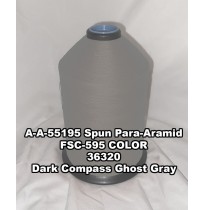 A-A-55195 Spun Para-Aramid Thread, Tex 30/2, Size 35, Color Dark Compass Ghost Gray 36320 