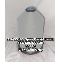 A-A-55195 Spun Para-Aramid Thread, Tex 30/5, Size 90, Color Light Gull Gray 36440 