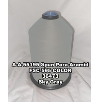 A-A-55195 Spun Para-Aramid Thread, Tex 30/4, Size 70, Color Sky Gray 36473 