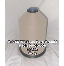 A-A-55195 Spun Para-Aramid Thread, Tex 30/3, Size 50, Color Gray 36492 