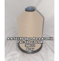 A-A-55195 Spun Para-Aramid Thread, Tex 30/5, Size 90, Color Gray 36622 