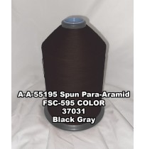 A-A-55195 Spun Para-Aramid Thread, Tex 30/2, Size 35, Color Black Gray 37031 