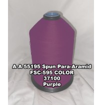 A-A-55195 Spun Para-Aramid Thread, Tex 30/2, Size 35, Color Purple 37100 