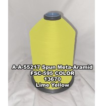 A-A-55217A Spun Meta-Aramid Thread, Tex 24/4, Size 70, Color Lime Yellow 13670 