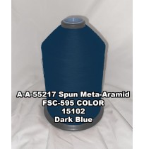 A-A-55217A Spun Meta-Aramid Thread, Tex 45/3, Size 35, Color Dark Blue 15102