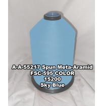 A-A-55217A Spun Meta-Aramid Thread, Tex 30/3, Size 50, Color Sky Blue 15200 