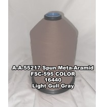 A-A-55217A Spun Meta-Aramid Thread, Tex 45/3, Size 35, Color Light Gull Gray 16440 