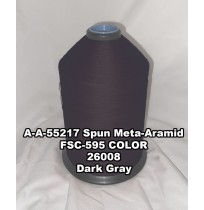 A-A-55217A Spun Meta-Aramid Thread, Tex 30/3, Size 50, Color Dark Gray 26008 