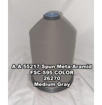 A-A-55217A Spun Meta-Aramid Thread, Tex 30/3, Size 50, Color Medium Gray 26270 