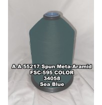 A-A-55217A Spun Meta-Aramid Thread, Tex 24/4, Size 70, Color Sea Blue 34058 