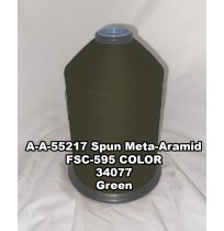 A-A-55217A Spun Meta-Aramid Thread, Tex 45/3, Size 35, Color Green 34077