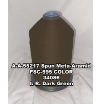 A-A-55217A Spun Meta-Aramid Thread, Tex 45/2, Size 24, Color I. R. Dark Green 34086