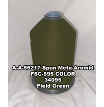 A-A-55217A Spun Meta-Aramid Thread, Tex 20/4, Size 90, Color Field Green 34095 