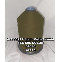 A-A-55217A Spun Meta-Aramid Thread, Tex 45/2, Size 24, Color Green 34098 