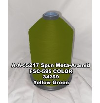 A-A-55217A Spun Meta-Aramid Thread, Tex 45/3, Size 35, Color Yellow Green 34259 