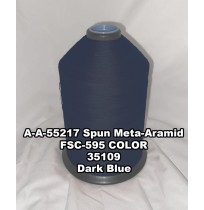 A-A-55217A Spun Meta-Aramid Thread, Tex 20/4, Size 90, Color Dark Blue 35109 