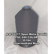 A-A-55217A Spun Meta-Aramid Thread, Tex 45/3, Size 35, Color Intermediate Blue 35164 