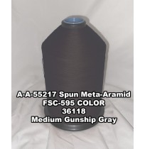 A-A-55217A Spun Meta-Aramid Thread, Tex 30/3, Size 50, Color Medium Gunship Gray 36118 