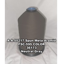 A-A-55217A Spun Meta-Aramid Thread, Tex 20/4, Size 90, Color Neutral Gray 36173