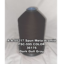 A-A-55217A Spun Meta-Aramid Thread, Tex 30/3, Size 50, Color Dark Gull Gray 36176 