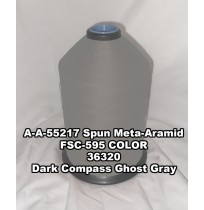 A-A-55217A Spun Meta-Aramid Thread, Tex 45/3, Size 35, Color Dark Compass Ghost Gray 36320 