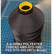 A-A-59963 Polyester Thread Type II (Coated) Size 3 Tex 210 AMS-STD-595 / FED-STD-595 Color 10032 Brown