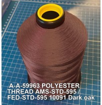 A-A-59963 Polyester Thread Type II (Coated) Size 3 Tex 210 AMS-STD-595 / FED-STD-595 Color 10091 Dark oak