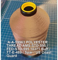 A-A-59963 Polyester Thread Type II (Coated) Size E Tex 70 AMS-STD-595 / FED-STD-595 Color 10371 Buff / TT-E-489 / Spar / US Coast Guard