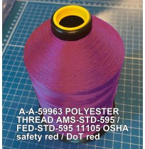 A-A-59963 Polyester Thread Type II (Coated) Size 8 Tex 600 AMS-STD-595 / FED-STD-595 Color 11105 OSHA safety red / DoT red