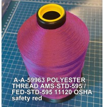 A-A-59963 Polyester Thread Type II (Coated) Size A Tex 21 AMS-STD-595 / FED-STD-595 Color 11120 OSHA safety red
