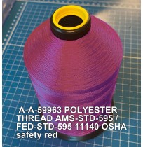 A-A-59963 Polyester Thread Type II (Coated) Size AA Tex 30 AMS-STD-595 / FED-STD-595 Color 11140 OSHA safety red