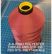 A-A-59963 Polyester Thread Type I (Non-Coated) Size 5 Tex 350 AMS-STD-595 / FED-STD-595 Color 11400 Red