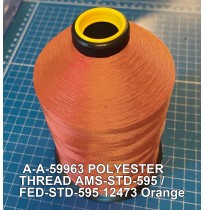 A-A-59963 Polyester Thread Type I (Non-Coated) Size 3 Tex 210 AMS-STD-595 / FED-STD-595 Color 12473 Orange